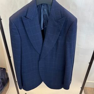 Men's Blue Custom Made Windowpane Sportcoat